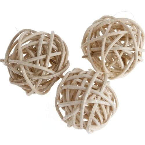 3pcs Rattan Pet Bird Parrot Parakeet Cockatiel Claw Chew Toys Swing Ball Cage Drop Ship Support