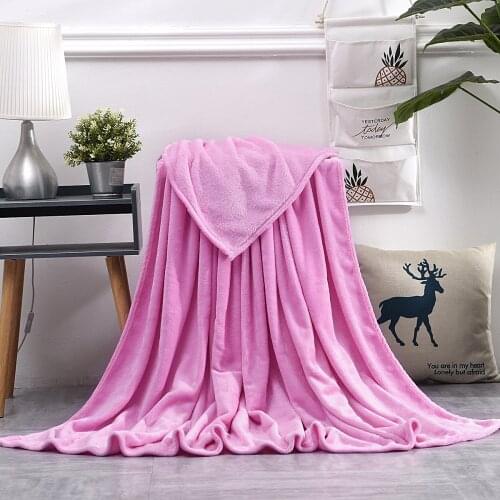 50x70 cm Soft Blanket Solid Color Flannel Coral Velvet Bedding Article Portable Winter Gift Office Nap Quilt Light Weight Throw