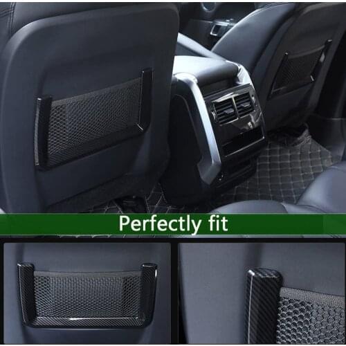 ABS Plastic Rear Row Seat Back Net Frame Trim Cover Carbon Fiber Style For Land Rover Range Rover RR Sport 2014-2017