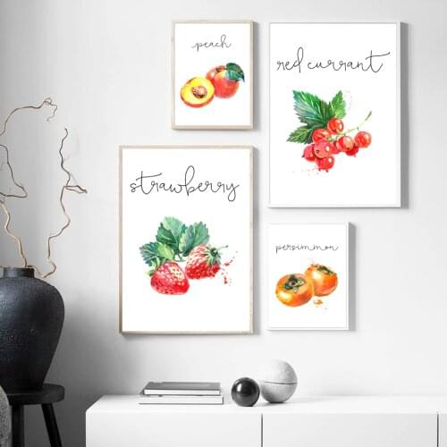 Watermelon Grape Plum Peach Fruit Kitchen Wall Art Canvas Painting Nordic Posters And Prints Wall Pictures For Living Room Decor
