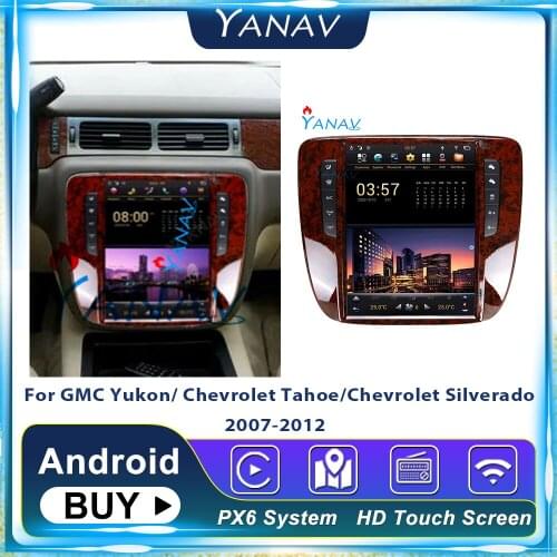 Car Radio Android Multimedia Receiver For GMC Yukon/ Chevrolet Tahoe/Chevrolet Silverado 2007-2013 Tape Recorder Tesla Vertical