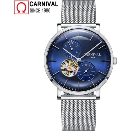 Carnival Brand Fashion Watch Man Luxury Mechanical Wristwatch Waterproof Casual Automatic Hollow Sapphire 2021 Relogio Masculino