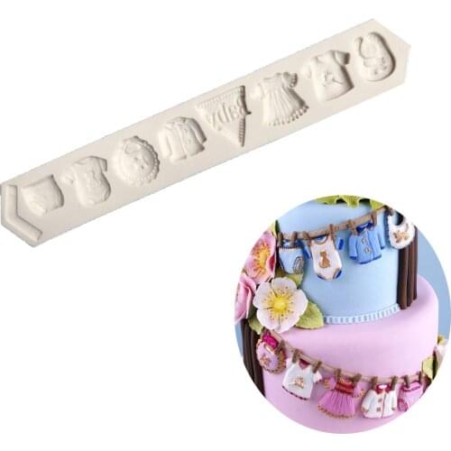 Baby Clothing Fondant Cake Silicone Mold Candy Chocolate Molds Embossed Decoration Pudding Mould DIY Cake Baking Tools