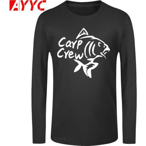 AYYC long sleeve tee Carp Crew Fish T-shirt Summer New Men T Shirts Cotton O-neck Male Tees Fishings Tshirts Camiseta Tshirt