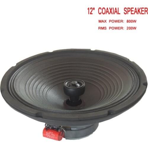 Shipping Free 12 inch 800W 8 Ohm Coaxial Speaker Bass Tweeter Passive Full Range HiFi PA Box Capacitor KTV Subwoofer
