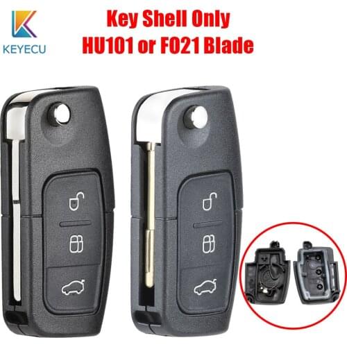 Keyecu Flip Folding Uncut Car Blank Key Shell Remote Fob Cover Styling For Ford Focus Fiesta C Max Ka 3 Buttons Case