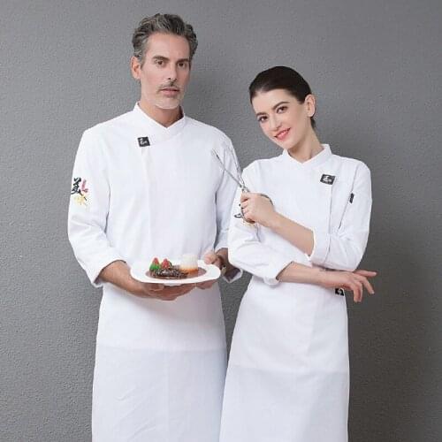 Cooking Clothes Restaurant Chef Uniform Hotel Catering Chef Work Clothes Long Sleeve Unisex Breathable Food Service Jacket