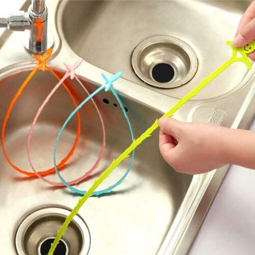 Cute Sink Cleaning Hook Bathroom Floor Drain Sewer Dredge Device Small Tools Plastic 51cm Bathroom Floor Drain Sewer Tool Gadget