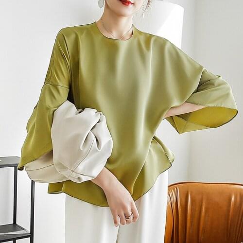 MingJieBiHuo Satin Blouses