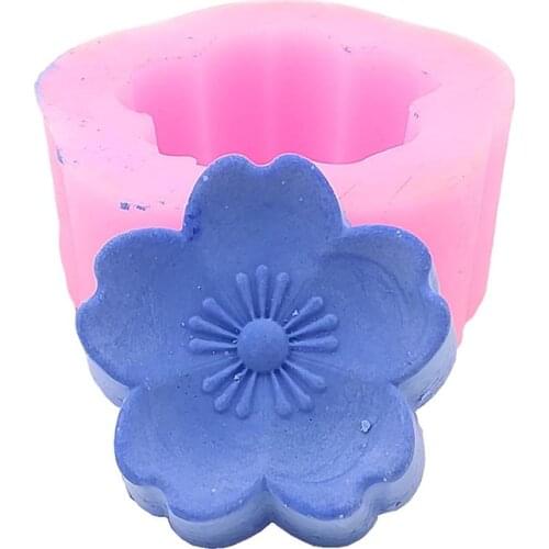 Mini Flower Soap Mold Candle Wax Mould Chocolate Cake Mold Jelly Ice Gypsum Decorating Silicone Molds