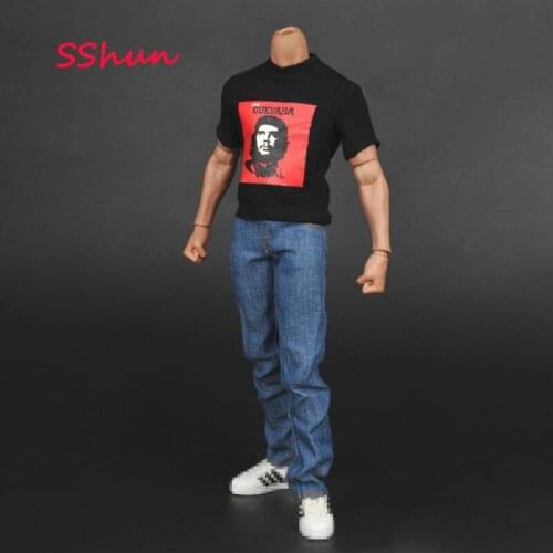 ZY16-3 1/6 Scale Men 4 Color T-shirt printing jeans suit Clothes Clothing Set For 12'' Action Figure Body Accessries