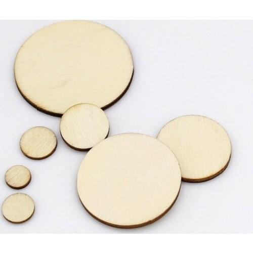 New 10mm-50mm Unfinished Wooden Round Circles Decorative for Craft Card Making Scrapbooking DIY Embellishment Arts