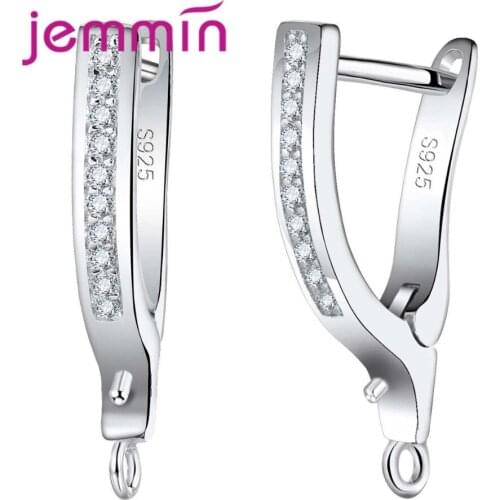 New Design Geometric Jewelry Findings for Women Particual Earrings Gift 925 Sterling Silver Crystal Jewelry 10PCS