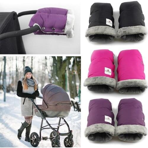 New 2pcs Waterproof Pram Winter Warm Stroller Gloves Waterproof Gloves Accessory Stroller Mitten Winter Warm Gloves Hand Muff