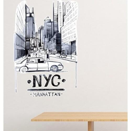 NYC Love New York City America Landscape Removable Wall Sticker Art Decals Mural DIY Wallpaper for Room Decal