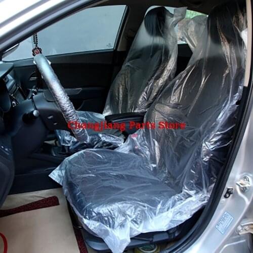 100PCS hot sale Disposable Plastic Car Van Seat Covers Vehicle Cover Valet Roll Protective