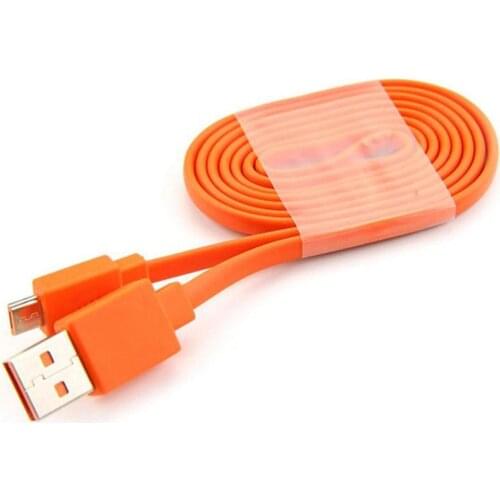 Micro USB Fast Charger Flat Cable Cord for JBL Flip 3 4 Pulse 2 Orange 1M/3 feet