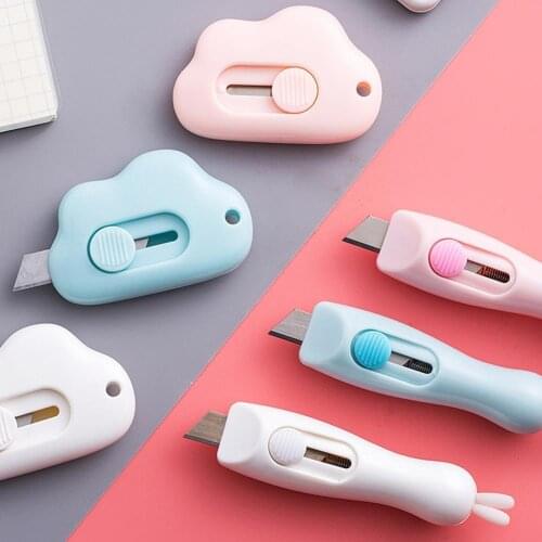 Mini Portable Small Student Utility Knife Kawaii Cloud Stationery Paper Color Escolar Paper Papelaria Cutting Razor Shape C Q4D0