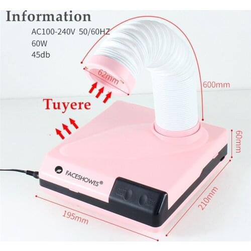 60W Dust Collector Extractor Dental Vacuum Cleaner Nail Remover Dental Lab Equipment Dust High Suction Machine for Polishing
