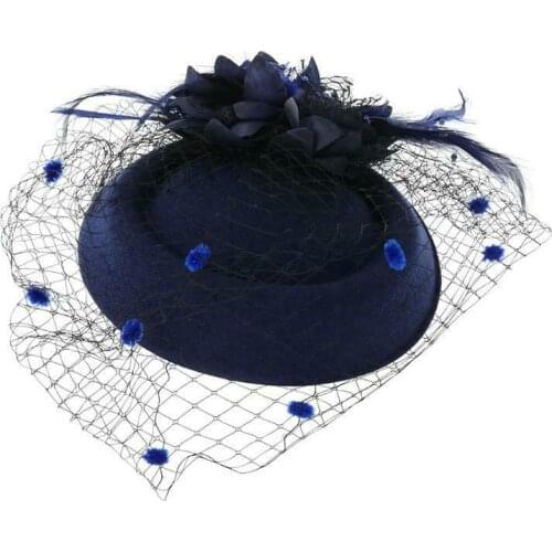 Hat Hair Accessories Retro Short Hair Feather Flower Veil Cheongsam Show Banquet Head Accessories Hat Yarn Decor