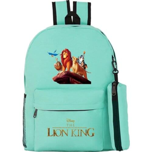 The Lion King New Printing School Bags with Pencil Case Disney Casual Outdoor Backpack Cartoons Children School Supplies Gifts