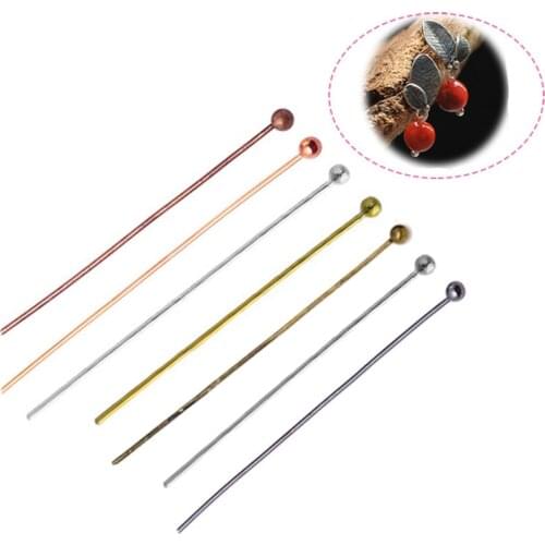 200Pcs 20-50mm Alloy Head Pins Gold/Silver//Rhodium/Bronze Head Ball Pins Handmade For Jewelry Findings Making DIY Ball Needles