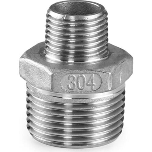 DN8 DN10 DN15 DN20 DN25 DN32 DN40 Male Thread Hex Nipple Union 304 Stainless Steel Pipe Fitting Connector Coupler Water Oil Air