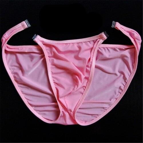 Semi Transparent Mens Sexy Underwear Man Bikini Ultra-thin Low Rise Men S Briefs Personality Unbuttoned Mens Ice Silk Briefs