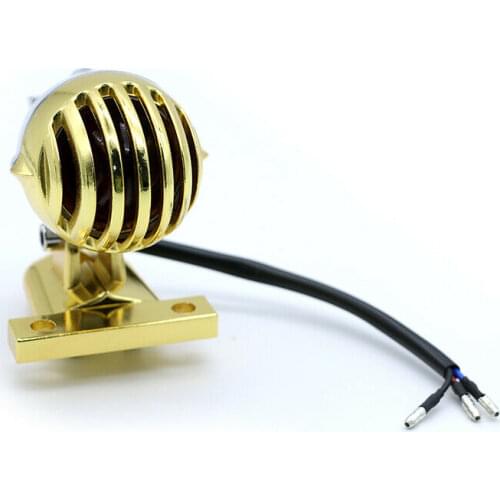 Gold Grille Tail Brake Light For Harley Cafe Racer Cruiser Chopper Electra Glide