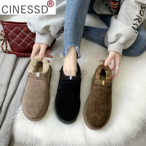 2021 Fashion Winter The New Cotton Shoes Women Boots Flock Elastic Band Round Toe Low (1cm-3cm) Flat With Solid Plush Keep Warm