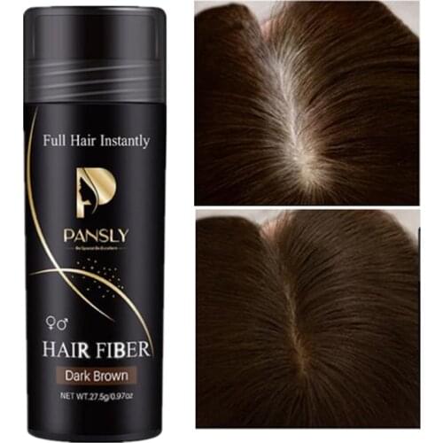 Women Men Natural Dark brown Hair Root Cover Up Hair Thickening Building Fibers Hair Loss Concealer Spray 27.5g