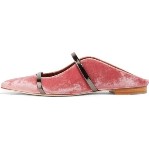 2018 Fashion US Size 5-15 Shoes Women Sexy Shallow Women Heel Shoes Pointed Toe Flats Slip On Mules Dress Causal Shoes