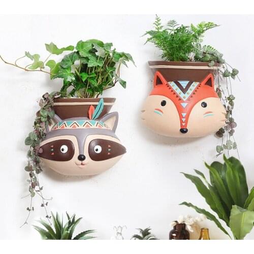 1pc Wall Hanging Planter Pot American Style Animal Design Flower Pot Succulent Planter Pot Home Decor Desktop Owl Flowerpot
