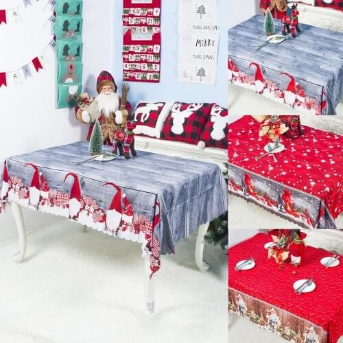 150x180cm Fine Texture Christmas Themed Table Cloth Rectangle Printing Exquisite Desk Cover Party Decor Christmas Table Cloth