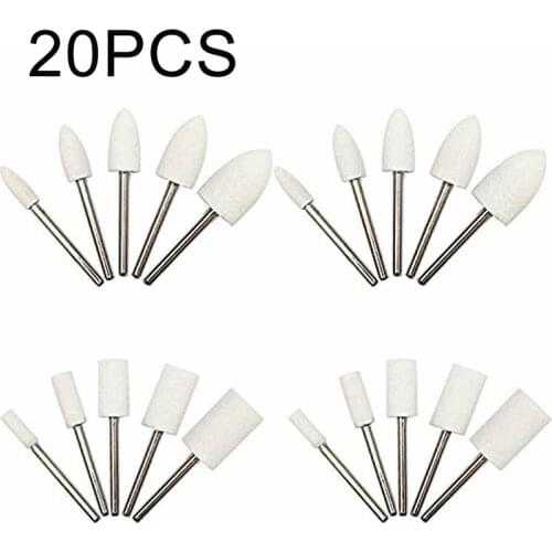 20pcs Polishing Head Wheel Head Abrasive Mounted Stone Rotary Power Tools Electric Grinding Stone Polishing Bit