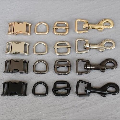 50 Sets 15mm Metal Straps Slider D Ring Release Belt Buckle For Pet Dog Collar Paracord Sewing Accessory Strong Hardware 15-4s