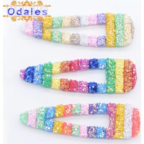 6Pcs/lot Fashion Sequins Pipe Patches Hairpins Headwear Appliques Cover for Women Girls DIY Hairclip Hairgrip Barrette Accessory