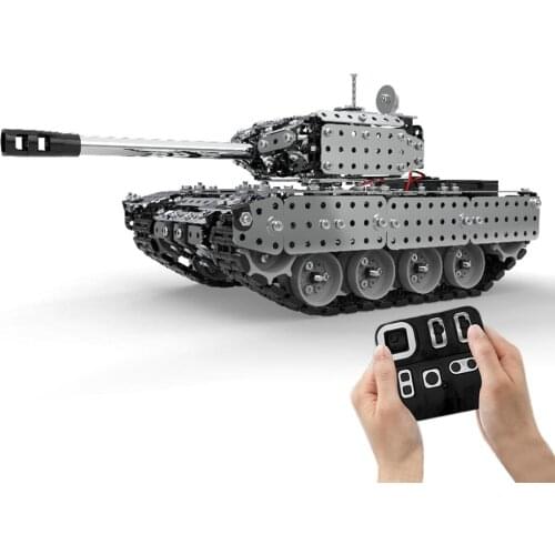 952Pcs 1:16 Stainless Steel RC Tank Vehicle Model Building Kits Block DIY Small Particle Construction Model Toy