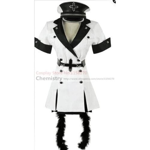 Akame ga Kill! Jaegers Esdeath Cosplay Costume Coat+hat+belt+stockings+handcovers