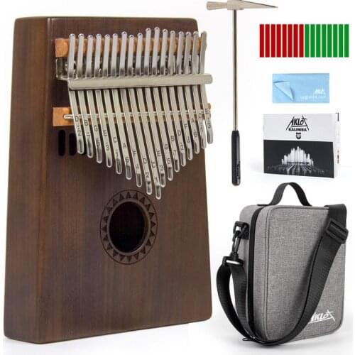AKLOT Casla Kalimba 17 Key Thumb Piano Mbira for Beginner with Padded Case Sticker Tuner Hammer