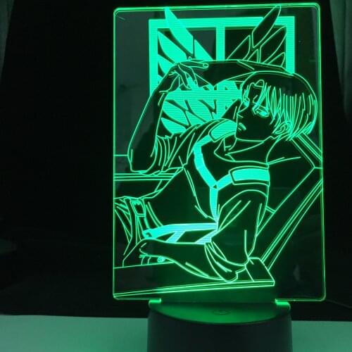Acrylic 3d Lamp Levi Ackerman Anime Attack on Titan for Home Room Decor Light Child Gift Captain Levi Ackerman LED Night Light