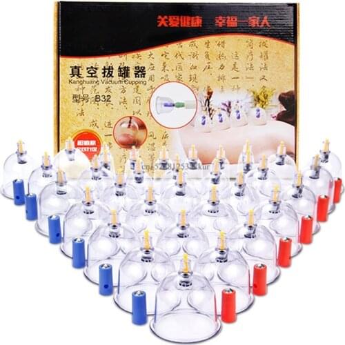 32 Cup apparatus vacuum therapy medical vacuum suction cups massager massage jar cans for facial massage