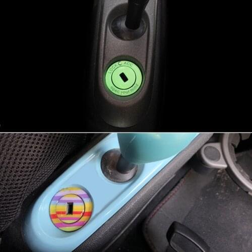 Car Key Ring Hole Sticker Luminous Ignition Switch Cover Stickers Decal For Smart 451 Fortwo 2009-2014 Auto Interior Accessories