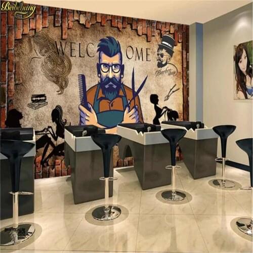 Beibehang Custom 3d wallpaper mural brick wall hair salon hairdressing salon beauty salon background wall paper papel de parede