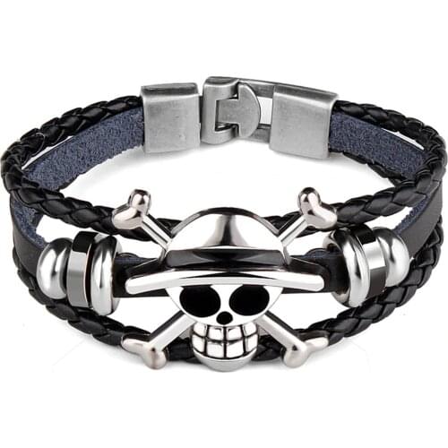 2017 New Trendy DIY punk bracelet with exaggerated atmospheric Ghost head One Piece drip Stainless steel skeleton scalp Jewelry