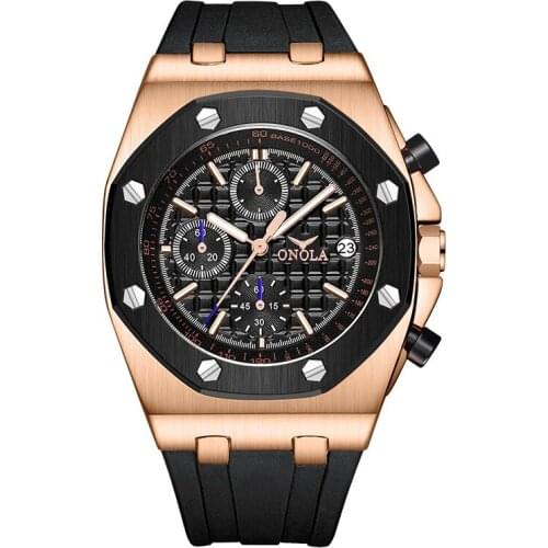 2021 Fashion Silicone Bracelet Watch Mens Watches Top Brand Luxury Clock Man Chronograph Quartz Watch for Men Relogio Masculino