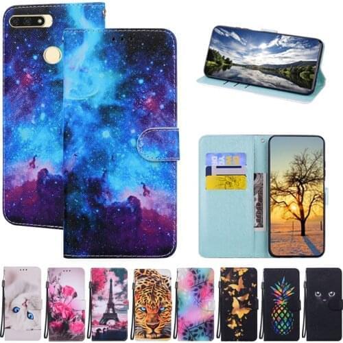 For Huawei Y6 2018 Case Leather Wallet Flip Case For Huawei Y6 Y 6 Prime 2018 ATU-L31 ATU-L42 Card Holder Phone Case Coque Funda