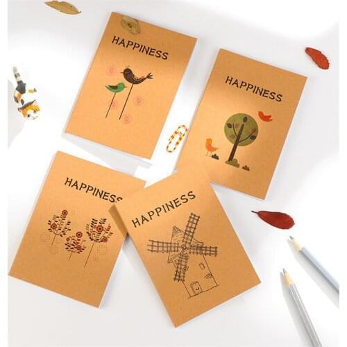 DL Korean stationery, creative and lovable kraft paper A6 mini notebook notebook cute funny student supplies office supplies