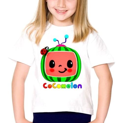 New Arrival 2020 Watermelon Robot and Ladybug Print T-Shirt For Girls Funny Kids Clothes Harajuku Shirt Camisetas T Shirt Tops