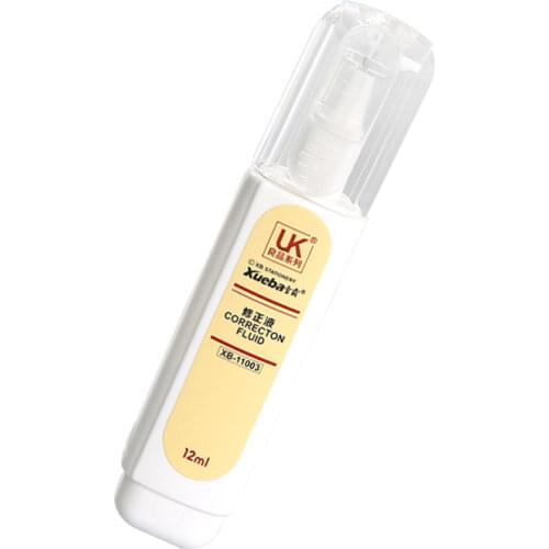 Strong Coverage Correction Fluid, 10ml, White, Error Correction for Writing Tape Pen Correction Fluid School & Office Supply